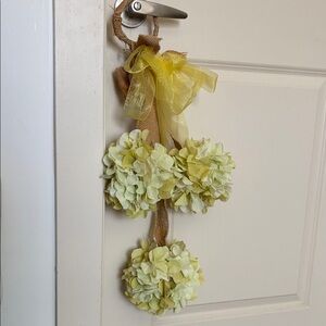 Floral Hydrangeas Pom Pom Wreath Decor L:25”